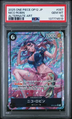 2025 ONE PIECE JPN OP12-LEGACY OF THE MASTER ALTERNATE ART NICO ROBIN PSA 10 - Image 1