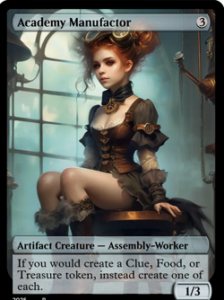 ACADEMY MANUFACTOR : altered-art card for use with MTG : SEXY STEAMPUNK GIRL! - Image 1