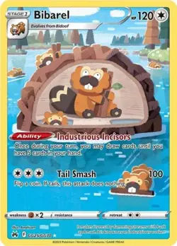 Pokemon Bibarel NM 1st Edition Normal Crown Zenith: Galarian Gallery - Image 1