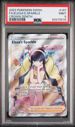 PSA 9 2023 ELESA'S SPARKLE CROWN ZENITH 147/159 FULL ART Pokemon Card - Image 1