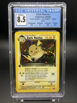 Pokemon 1st Edition Team Rocket Dark Raichu 83/82 CGC 8.5 subgrades PSA BGS - Image 1