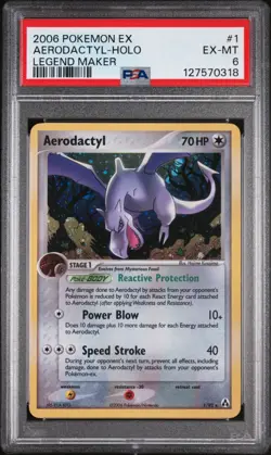 AERODACTYL HOLO 2006 POKEMON EX LEGEND MAKER #1 PSA 6 - Image 1