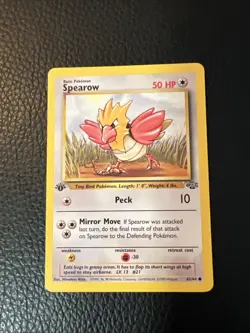 Spearow 62/64 1st edition Jungle WoTC 1999 F4 Pokemon TCG Vintage 1999 LP - Image 1