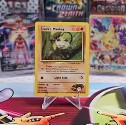 Pokemon WOTC 2000 Brock's Mankey 67/132 Gym Heroes Set UNLIMITED Common LP - Image 1