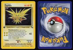 Zapdos 15/62 Rare Fossil Holo 1st Edition Pokemon - Image 3