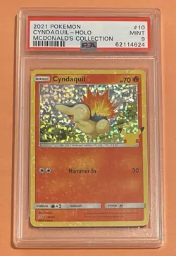2021 Pokemon CYNDAQUIL Holo #10 McDonald's Collection PSA 9 MINT - Image 1