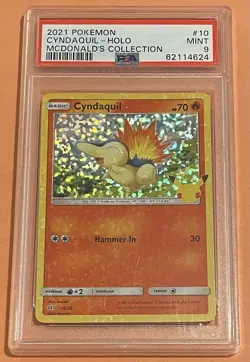 2021 Pokemon CYNDAQUIL Holo #10 McDonald's Collection PSA 9 MINT - Image 2