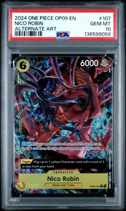 2024 ONE PIECE OP09-EMPERORS IN THE NEW WORLD ALTERNATE ART NICO ROBIN PSA 10 - Image 1