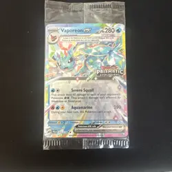 Pokemon TCG - Prismatic Evolutions Vaporeon ex 23/131 Stamped Promo Card Sealed - Image 1