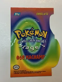2000 Topps Pokemon TV Animation Series 3 #68 Machamp Die Cut Card EV12 of 12 - Image 2
