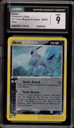 Pokemon Absol EX TM Magma Vs TM Aqua Holo Rare #96 CGC 9 Mint - Image 1