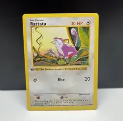 Pokemon 1st edition Shadowless Rattata Base Set 61/102 LP - Image 1