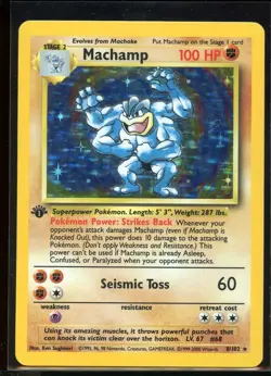 Machamp Holo Rare 8/102 LP 1st Edition 4th Print 1999-2000 Base Set Pokemon - Image 1