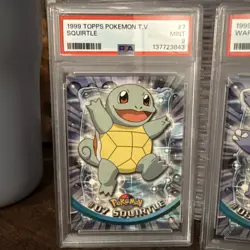 1999 Topps Pokemon TV Complete Set of Squirtle, Wartortle, and Blastoise PSA 9-8 - Image 2