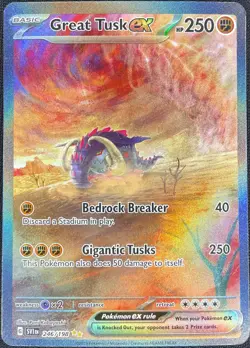 Great Tusk ex Scarlet & Violet Base 246/198 Pokemon Special Illustration Rare NM - Image 1