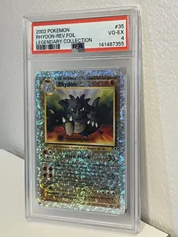 Pokemon TCG Rhydon Reverse Holo Legendary #35/110 2002 PSA 4 English - Image 1