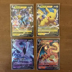 Lot of 4 Pokemon V Cards NM (Pikachu, Charizard, Articuno & Raikou) - Image 1