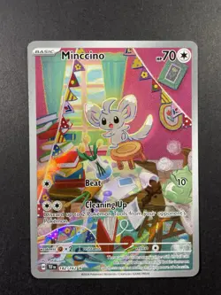 Minccino 182/162 Illustration RARE Pokemon Card TCG 2024 S&V Temporal Forces NM+ - Image 1