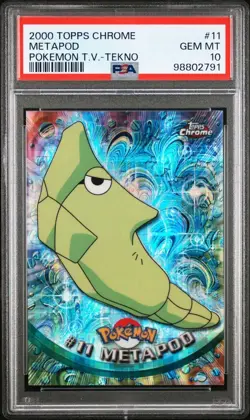 TOPPS CHROME METAPOD #11 TEKNO PSA 10 ORIGINAL POKEMON CARD COLLECTION POP 5 - Image 1