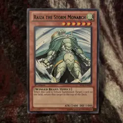 Yu-Gi-Oh TCG Raiza The Storm Monarch BP01-EN015 1st Edition Black Rare Card LP - Image 1