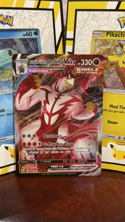 Pokemon Card SINGLE STRIKE URSHIFU VMAX Ultra Rare 086/163 BATTLE STYLES M - Image 1