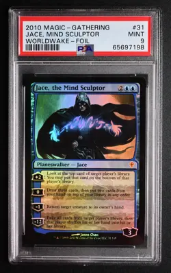 MTG 2010 WORLDWAKE Jace, the Mind Sculptor FOIL MINT PSA 9 - Image 2