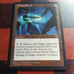 Mtg Cursed Scroll LP/NM Tempest Magic Card Reserved List Rare - Image 1