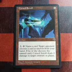 Mtg Cursed Scroll LP/NM Tempest Magic Card Reserved List Rare - Image 2