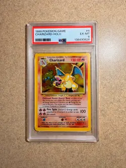 1999 POKEMON BASE SET UNLIMITED #4 CHARIZARD-HOLO PSA 6 - Image 3