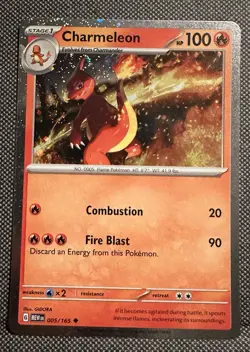 Pokemon Scarlet & Violet 151 Cosmos Holo Charmeleon 005/165 - NM | Head SWIRL 🌀 - Image 1