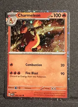 Pokemon Scarlet & Violet 151 Cosmos Holo Charmeleon 005/165 - NM | Head SWIRL 🌀 - Image 2