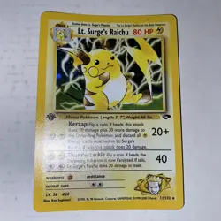 Pokemon TCG Lt. Surge's Raichu Gym Challenge 11 Holo 1st Edition Holo Rare - Image 1