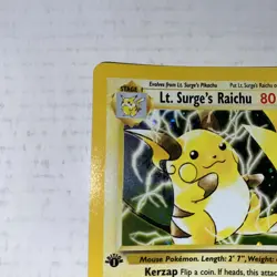 Pokemon TCG Lt. Surge's Raichu Gym Challenge 11 Holo 1st Edition Holo Rare - Image 2