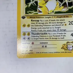 Pokemon TCG Lt. Surge's Raichu Gym Challenge 11 Holo 1st Edition Holo Rare - Image 3