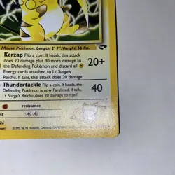 Pokemon TCG Lt. Surge's Raichu Gym Challenge 11 Holo 1st Edition Holo Rare - Image 4
