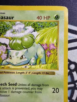 SHADOWLESS Bulbasaur #044/102 - Vintage Pokemon - Base Set Unlimited - HP - Image 3
