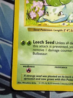 SHADOWLESS Bulbasaur #044/102 - Vintage Pokemon - Base Set Unlimited - HP - Image 5