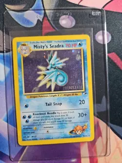 Misty's Seadra 9/132 HOLO PRERELEASE Gym Heroes Challenge Pokemon TCG WOTC MP - Image 5
