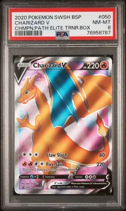 2020 Pokemon Champions Path ETB Charizard SWSH050 PSA8 - Image 1