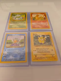 Pokemon Base Set Charmander, Squirtle, Bulbasaur, Pikachu Unlimited Starter Pack - Image 1