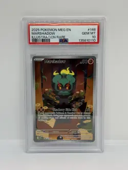 Pokemon Mega Evolution ME01 Marshadow Illustration Rare 146/132 PSA 10 - Image 1