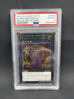 2014 Yu-Gi-Oh! 1st Edition Bujinki Amaterasu Ultimate Rare EN052 PSA GEM MT 10 - Image 1