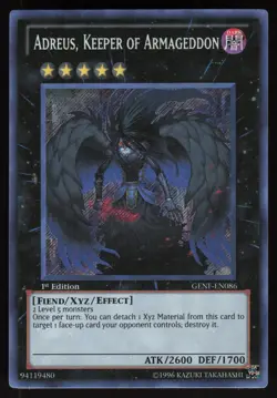 Adreus, Keeper of Armageddon GENF-EN086 Secret Rare 1st Edition Yu-Gi-Oh - Image 1