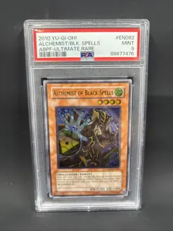 2010 Yu-Gi-Oh! Alchemist Black Spells EN082 Ultimate Rare PSA 9 - Image 1