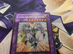 Elemental Hero Shining Flare Wingman CT03-EN004 Secret Rare HP Yugioh Card - Image 3