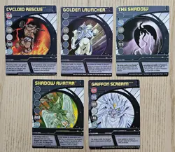 Bakugan Card - Lot of 5 Blue Ability Cards - Cycloid Rescue The Shadow - Image 1