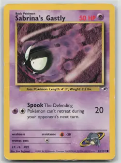 Pokemon Card Sabrina's Gastly Common Gym Heroes 093/132 - Image 1