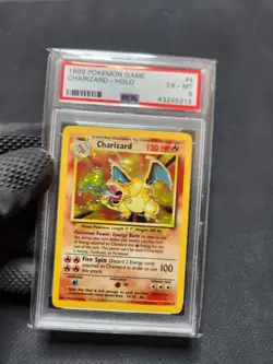 1999 Pokemon Base Set Unlimited Charizard Holo PSA 6 Graded Pokemon Card #004 - Image 2