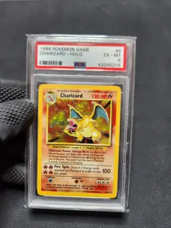 1999 Pokemon Base Set Unlimited Charizard Holo PSA 6 Graded Pokemon Card #004 - Image 3