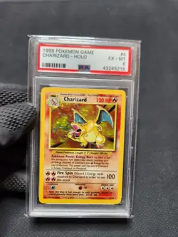 1999 Pokemon Base Set Unlimited Charizard Holo PSA 6 Graded Pokemon Card #004 - Image 4